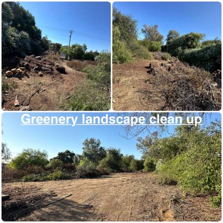 Greenery Landscape Clean Up — before and after in San Diego County