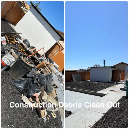 Construction Debris Clean Out — before and after in San Diego County